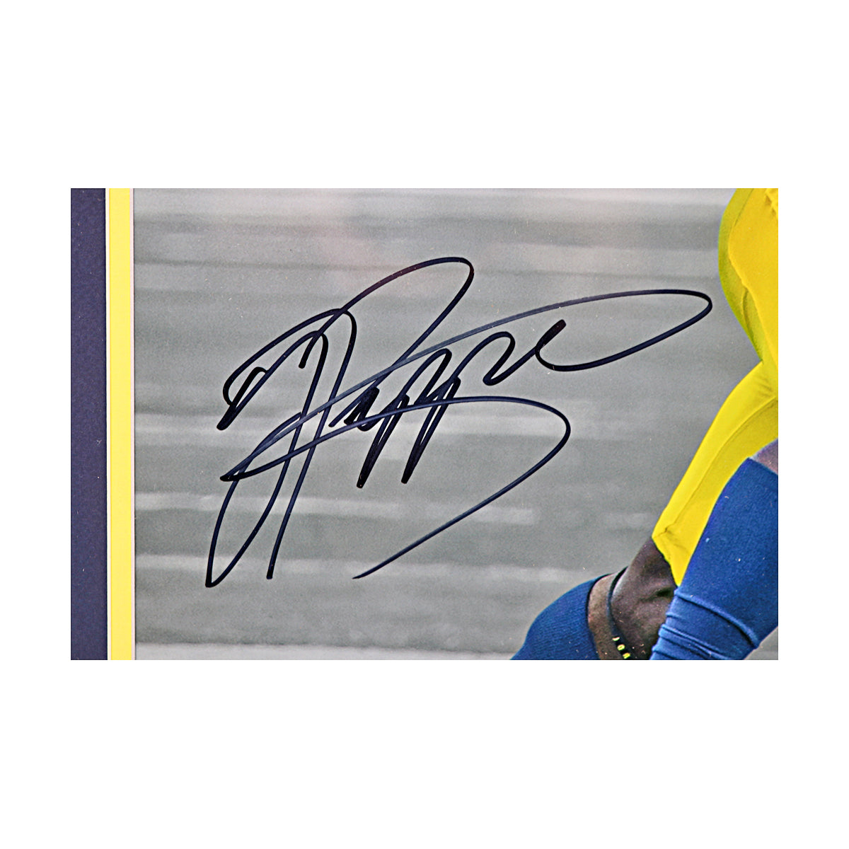Jabril Peppers Signed Michigan Wolverines 16x20 Spotlight Framed Photo (SC COA) - Signature View