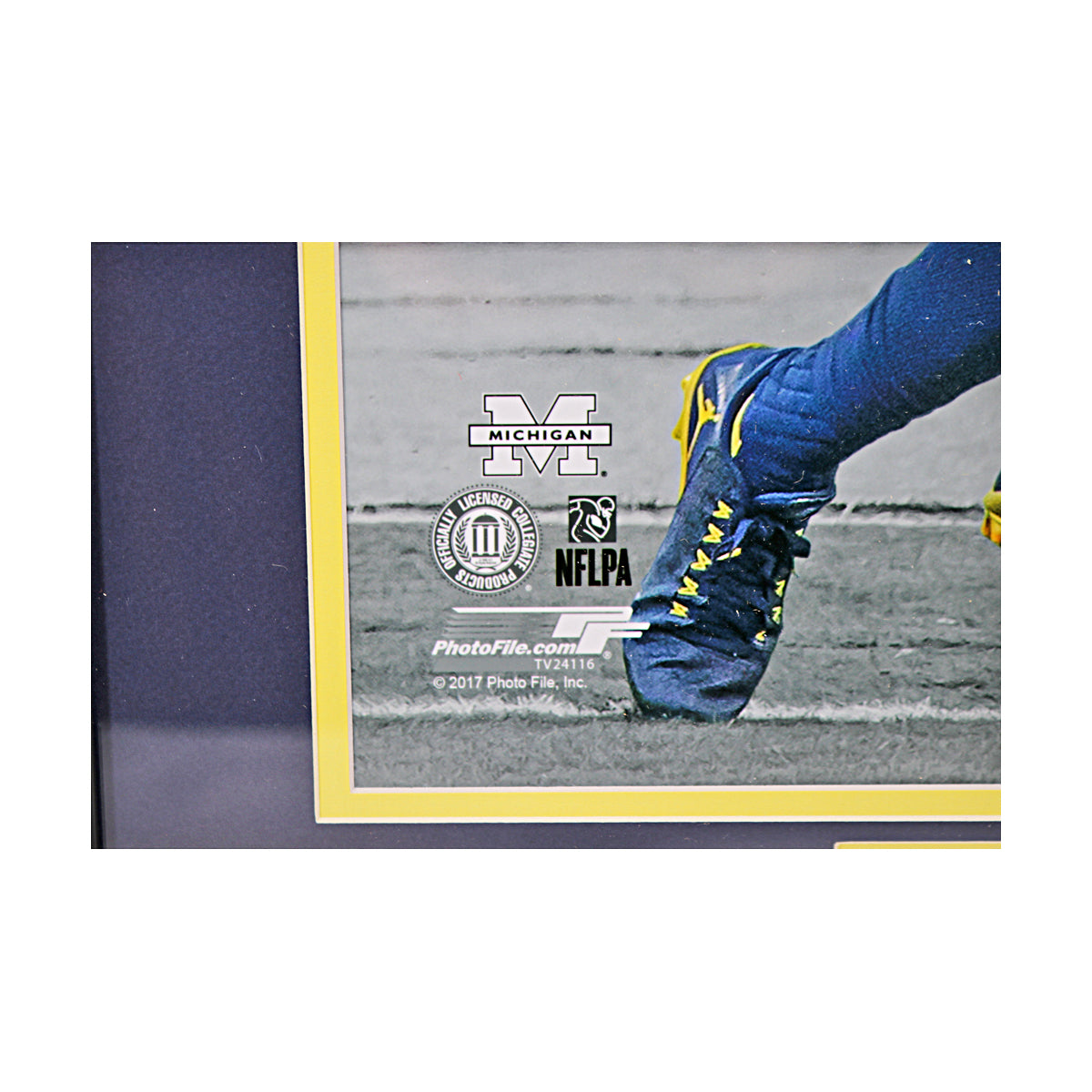 Jabril Peppers Signed Michigan Wolverines 16x20 Spotlight Framed Photo (SC COA) - Sticker View