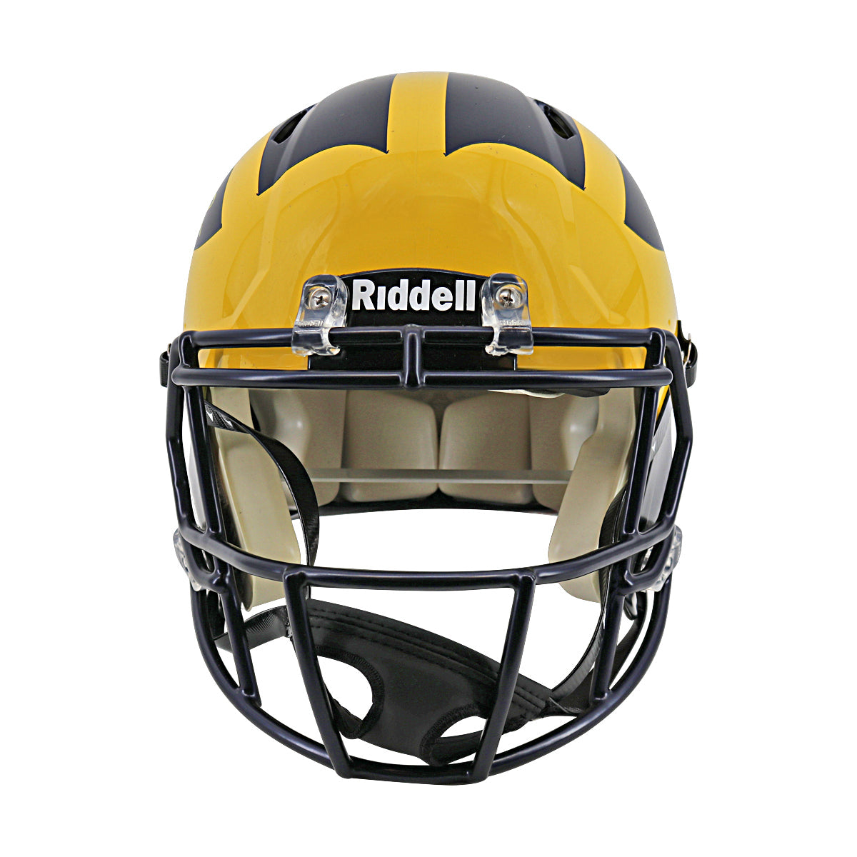 Tom Brady Signed Michigan Riddell Speed FS Authentic Helmet (Fanatics) - Front View