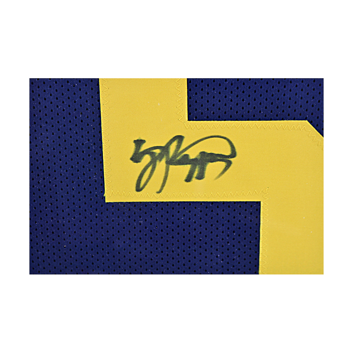 Jabril Peppers Signed Michigan Framed Pro-Style Blue Jersey (JSA Holo) - Signature View