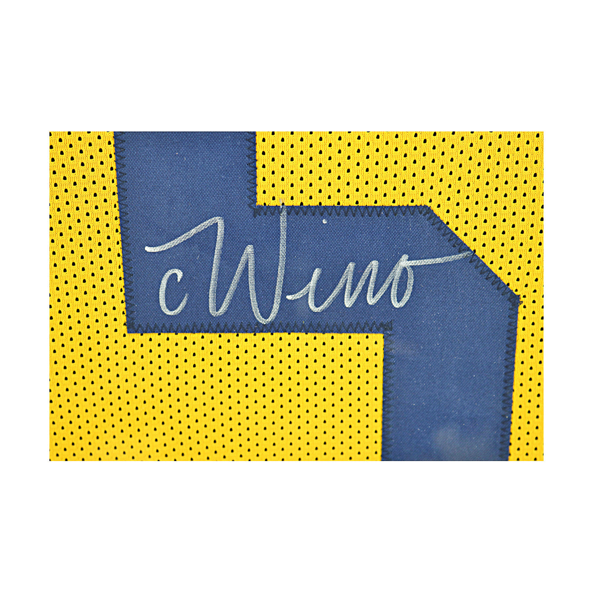 Chase Winovich Signed Michigan Framed Pro-Style Maze Jersey (Beckett Auth) - Signature View