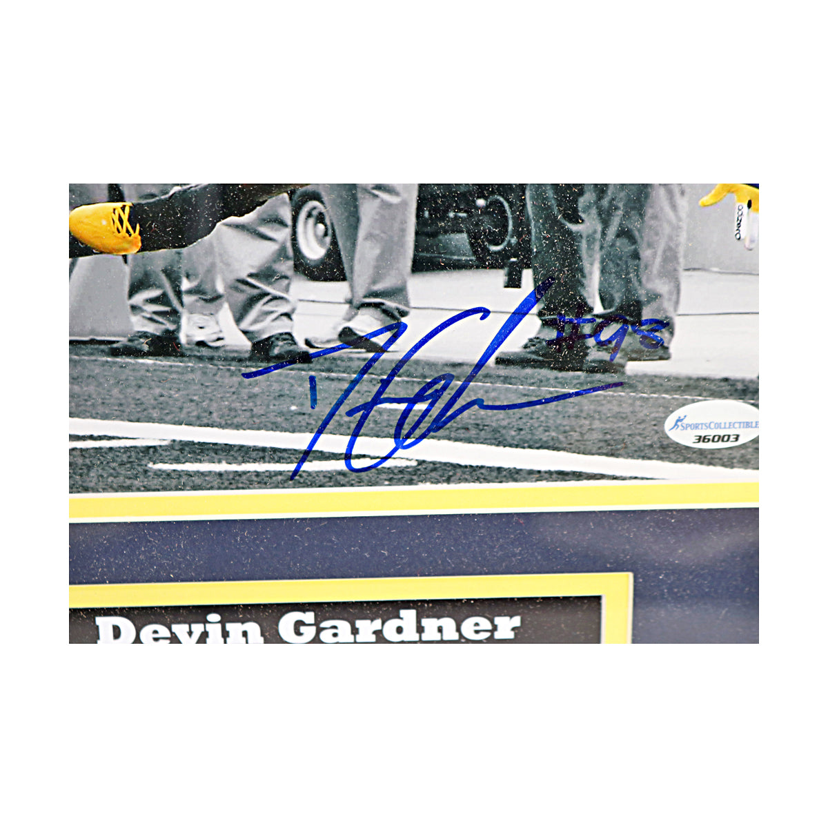 Devin Gardner Signed Michigan Wolverines 8x10 Spotlight Framed Photo (SC COA) - Signature View