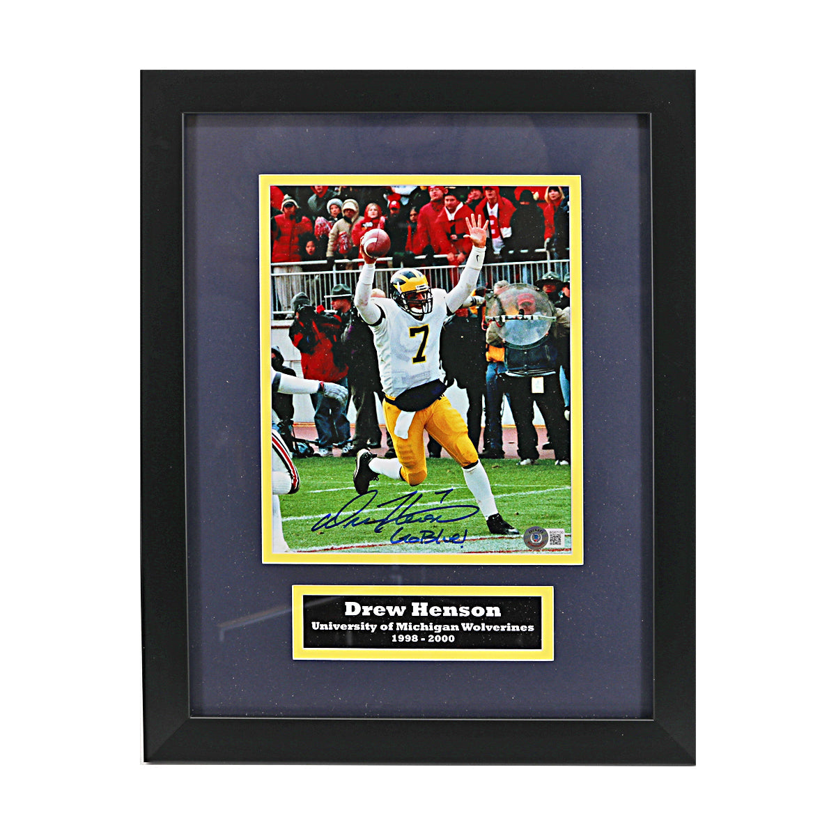 Drew Henson Signed Michigan Wolverines 8x10 Framed Photo (Beckett Auth) - Front View
