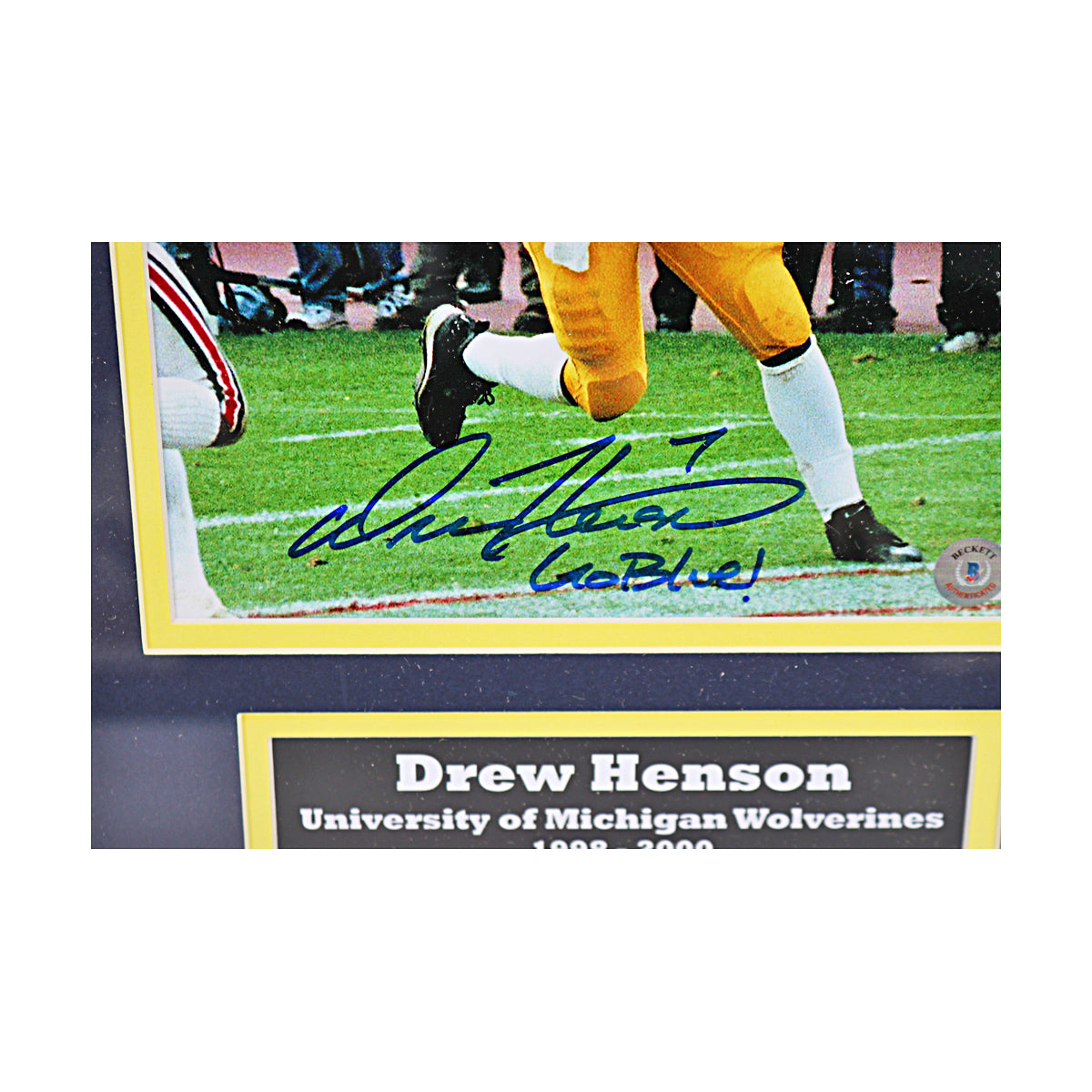 Drew Henson Signed Michigan Wolverines 8x10 Framed Photo (Beckett Auth) - Signature View