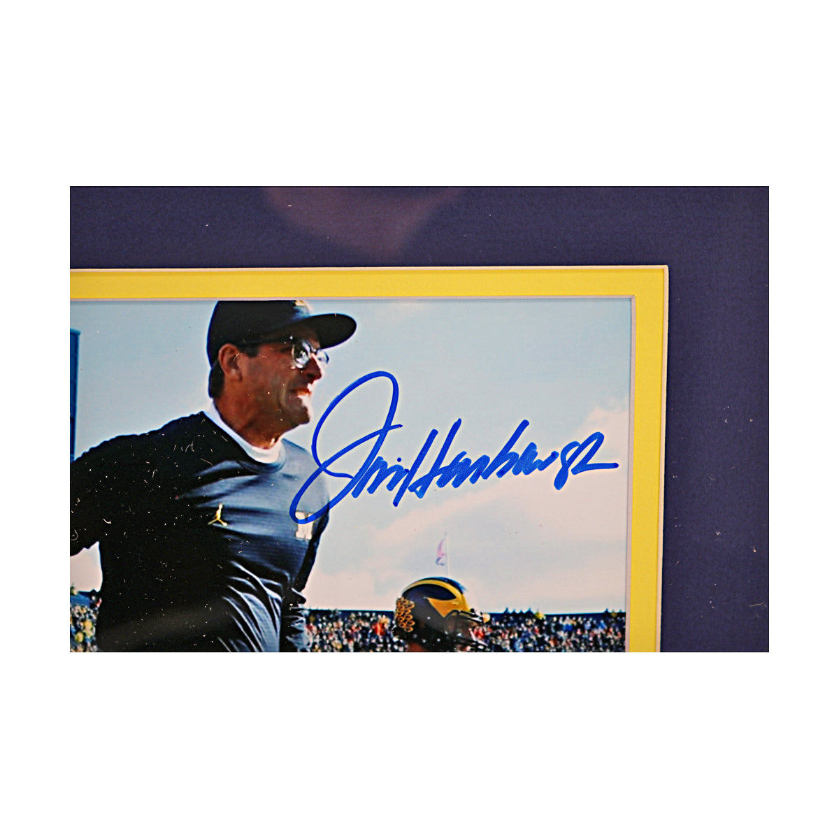 Jim Harbaugh Signed Michigan Wolverines 8x10 Framed Photo (Beckett COA) - Signature View