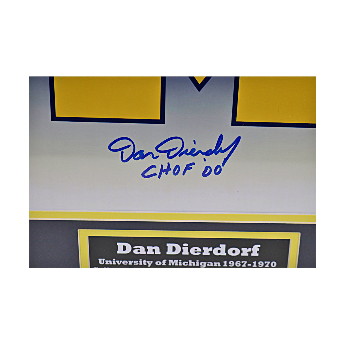 Dan Dierdorf Signed Inscribed Michigan Wolverines 16x20 Framed Photo (PSA COA) - Signature View