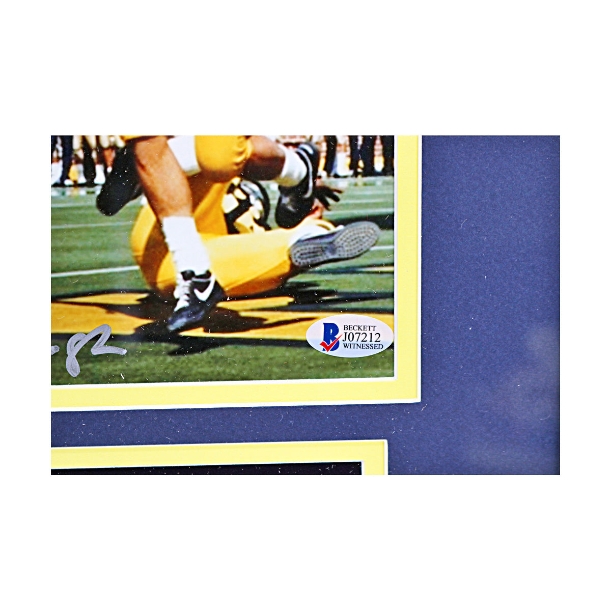 Jim Harbaugh Michigan Wolverines Autographed Signed 8x10 Celebration Framed Photo (Beckett COA) - Sticker View