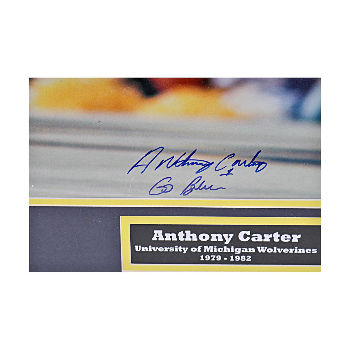 Anthony Carter Michigan Wolverines Autographed Signed Inscribed 16x20 Running Framed Photo (Sports Collectibles COA) - Signature View