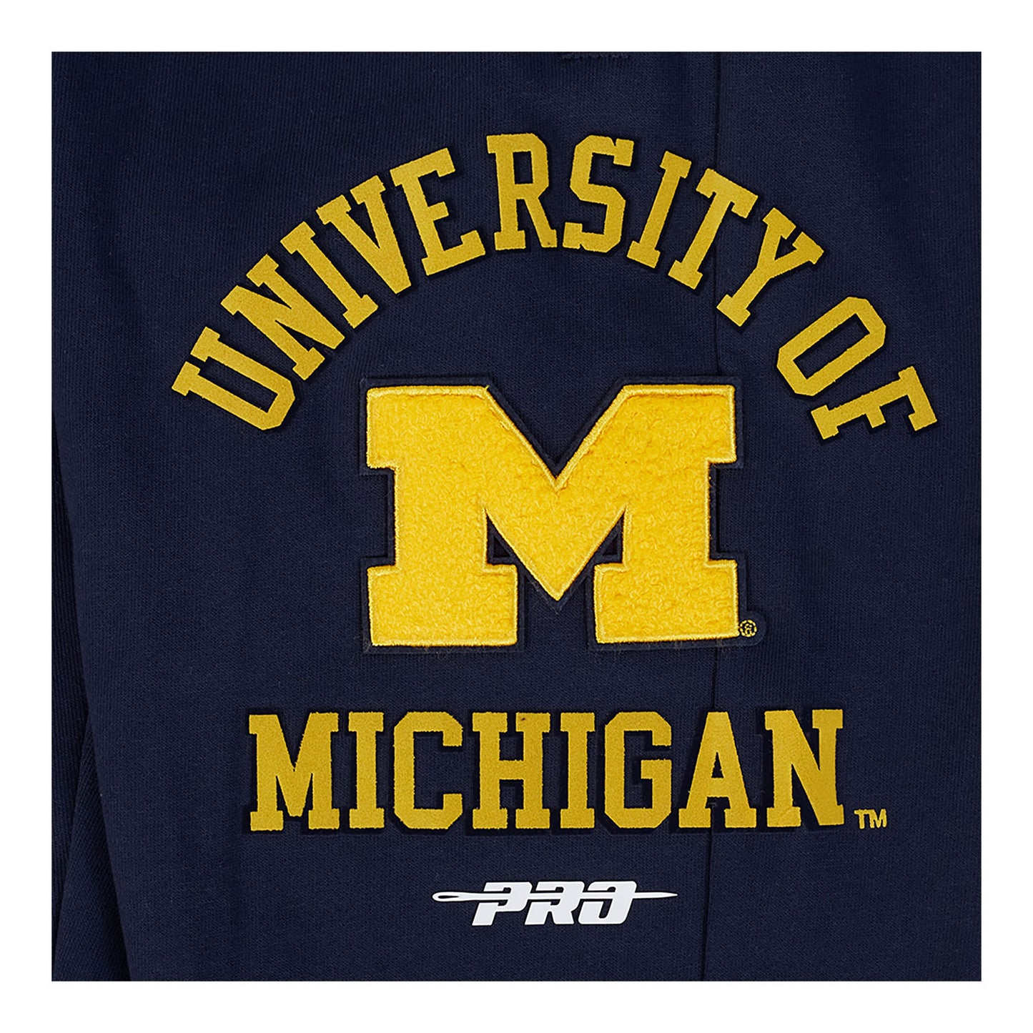 Michigan Wolverines Classic Stacked Logo Fleece Sweatpants In Navy - Patch View
