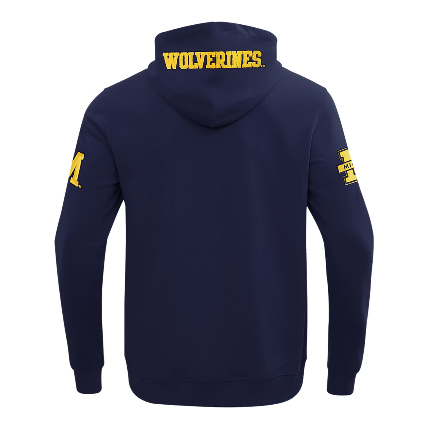 Michigan Wolverines Classic DK Navy Full-Zip Pullover Hoodie In Navy - Back View