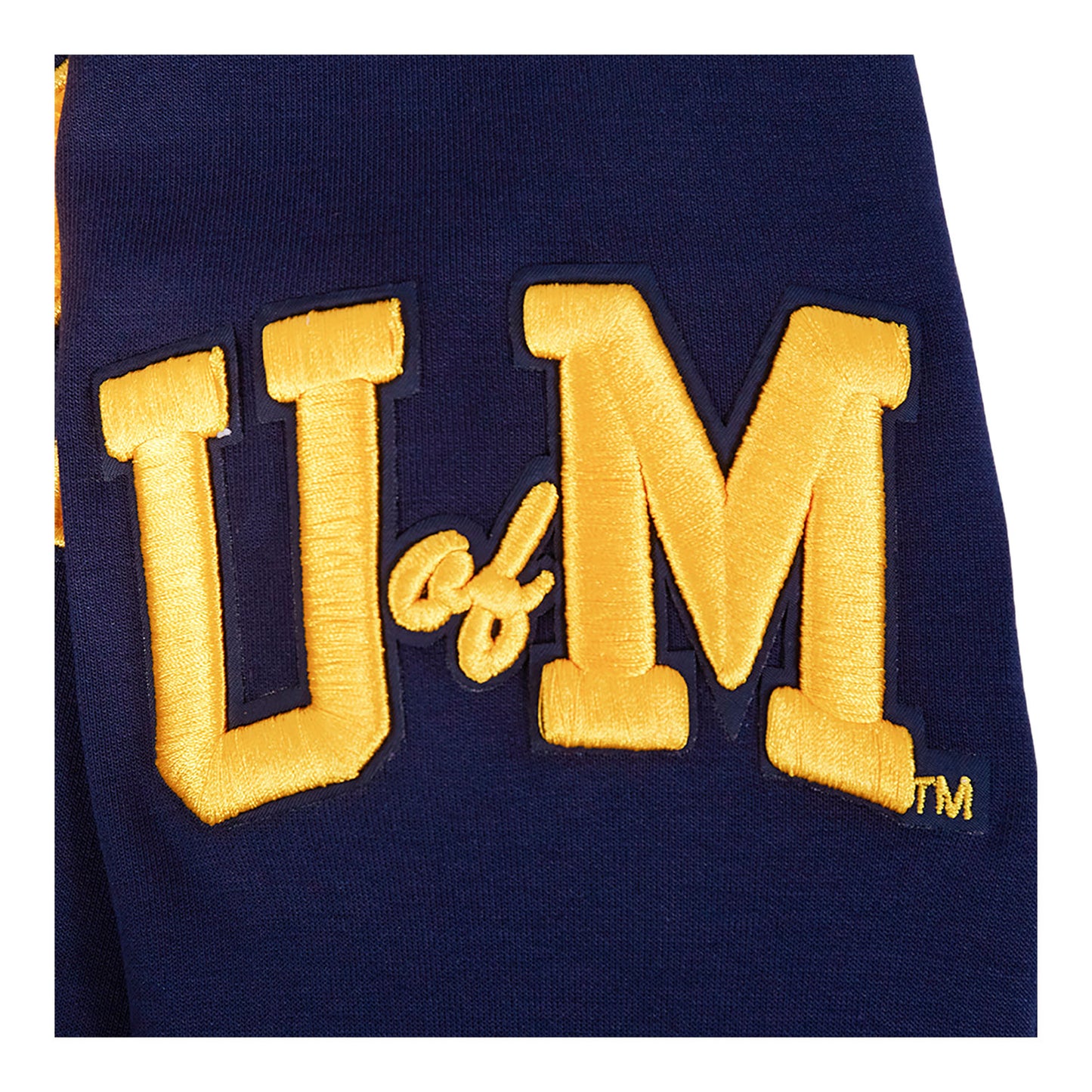 Michigan Wolverines Classic DK Navy Full-Zip Pullover Hoodie In Navy - Patch View
