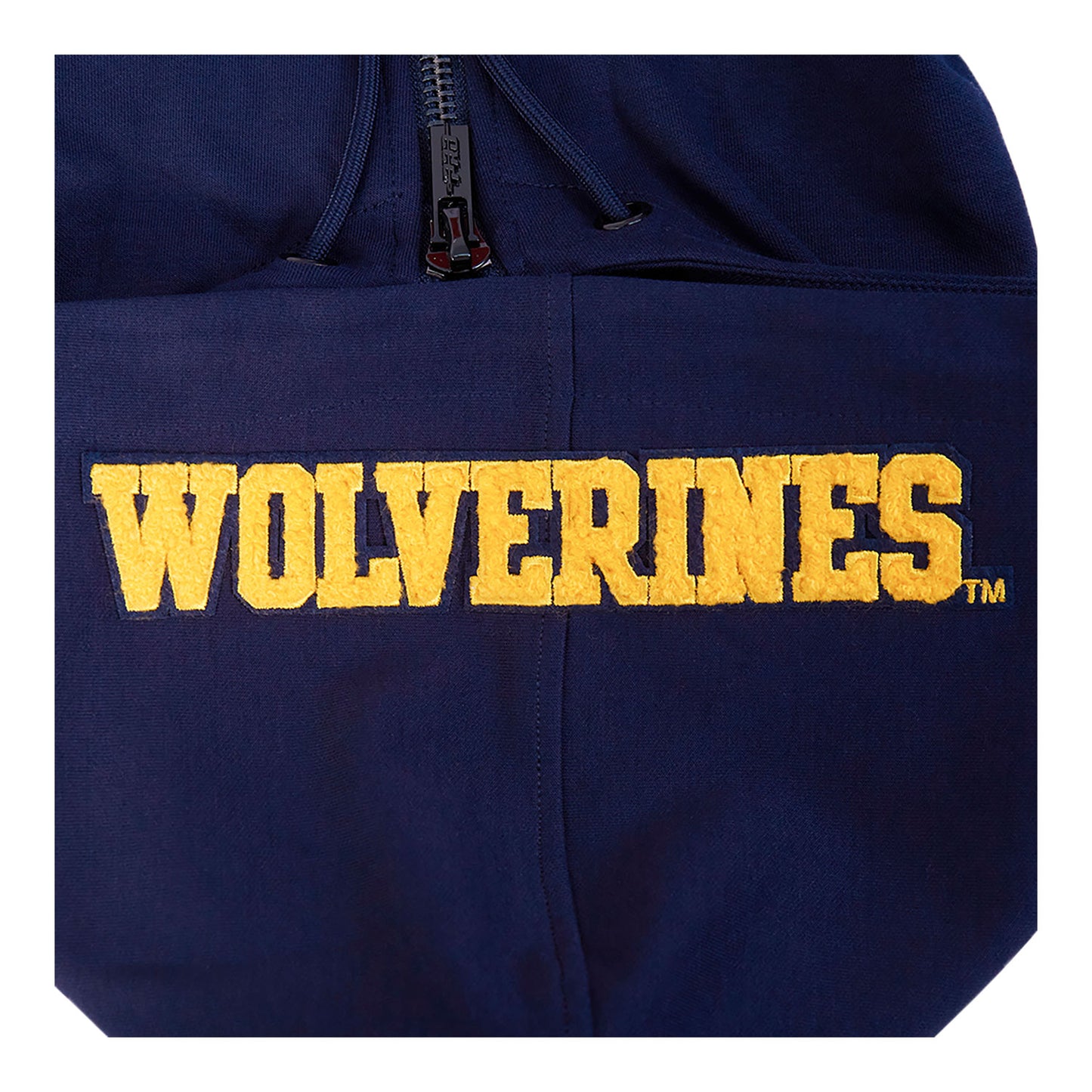 Michigan Wolverines Classic DK Navy Full-Zip Pullover Hoodie In Navy - Patch View 2
