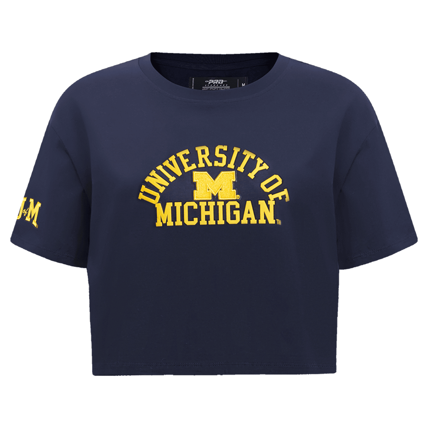 Michigan Wolverines Ladies Classic Navy SJ Boxy Tee In Navy - Front View