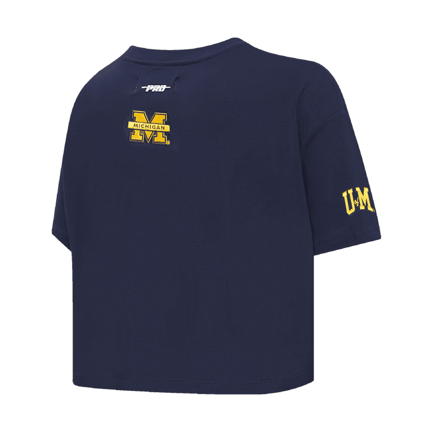 Michigan Wolverines Ladies Classic Navy SJ Boxy Tee In Navy - Back Left View