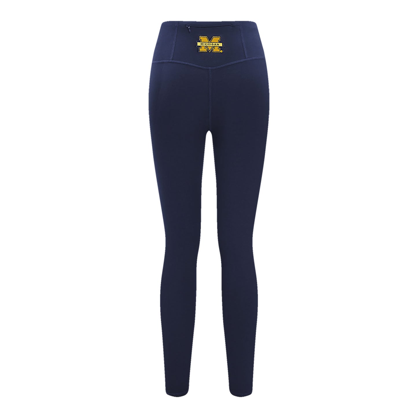 Michigan Wolverines Classic Ladies Jersey Leggings In Navy - Back View