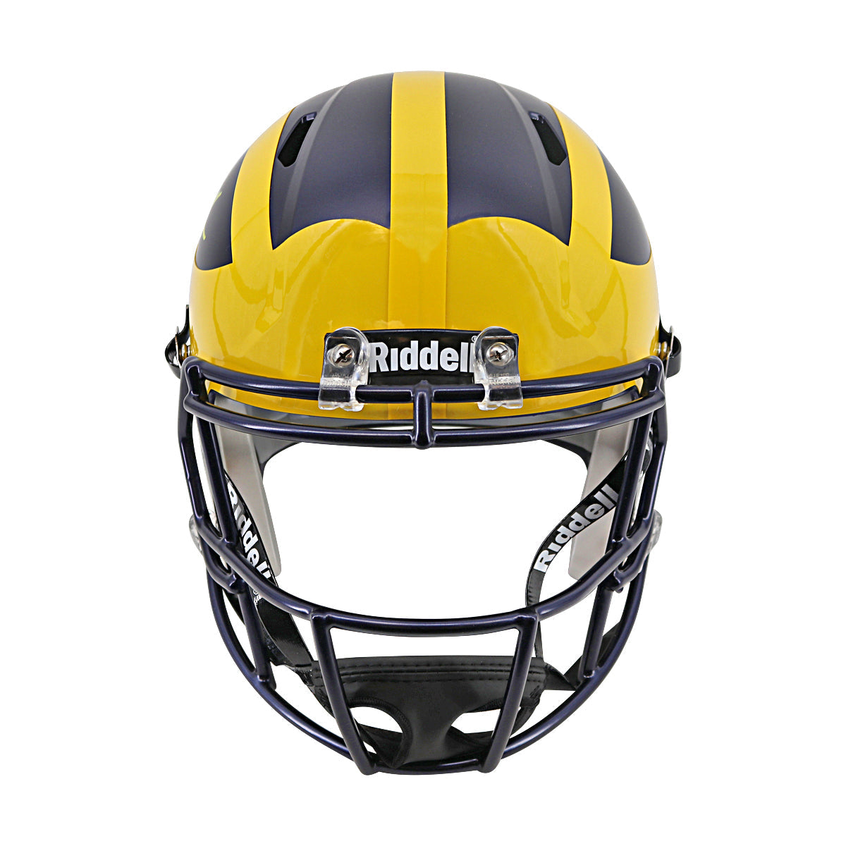 Aidan Hutchinson Michigan Autographed Signed Riddell Full Size Replica Speed Helmet (Beckett Auth) - Front View