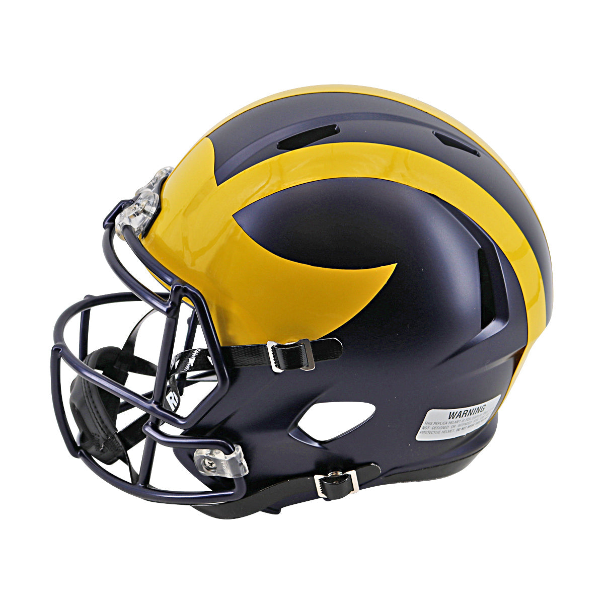 Aidan Hutchinson Michigan Autographed Signed Riddell Full Size Replica Speed Helmet (Beckett Auth) - Left View