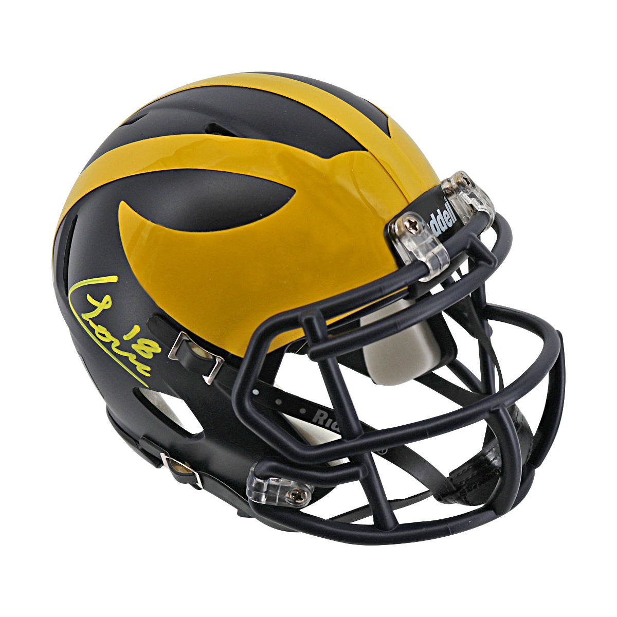 Colston Loveland Autographed Signed Michigan Wolverines Speed Mini Helmet (Beckett Auth) - Right Side View 2