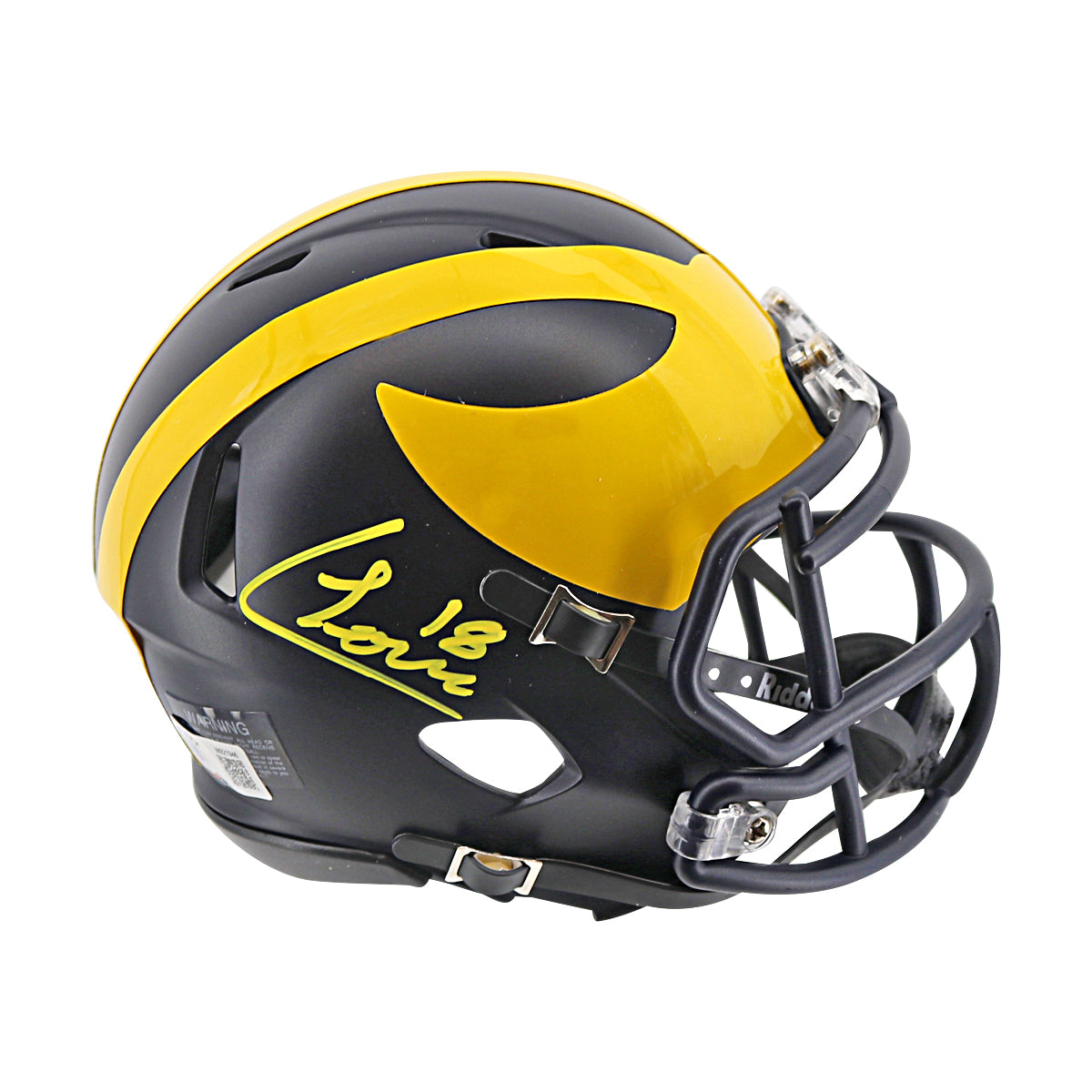 Colston Loveland Autographed Signed Michigan Wolverines Speed Mini Helmet (Beckett Auth) - Right Side View