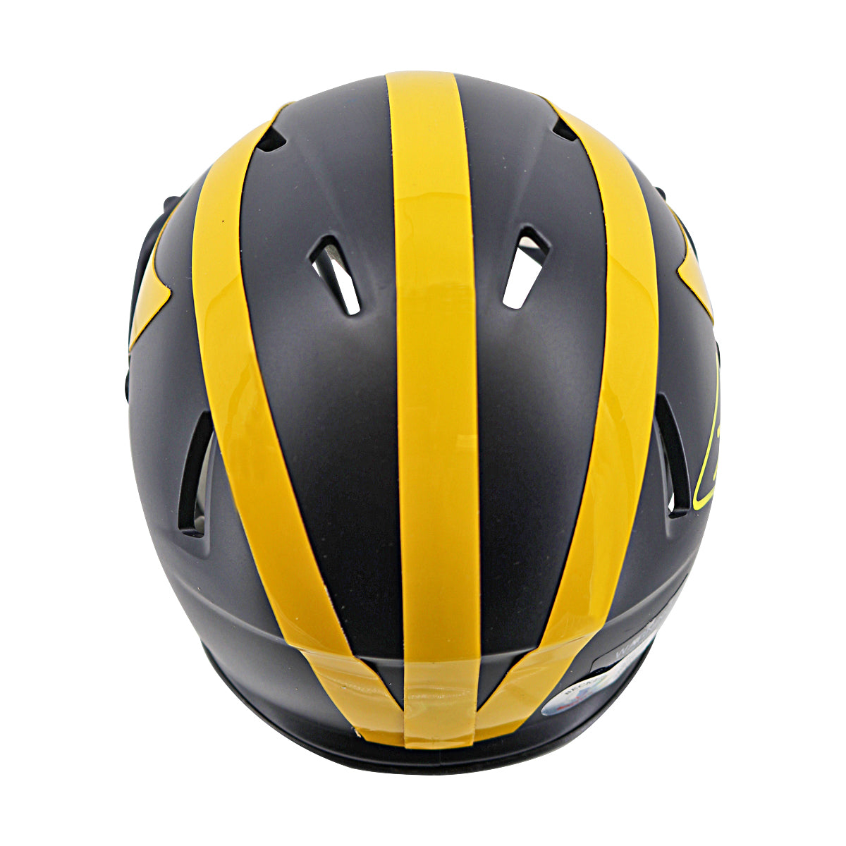 Colston Loveland Autographed Signed Michigan Wolverines Speed Mini Helmet (Beckett Auth) - Back View
