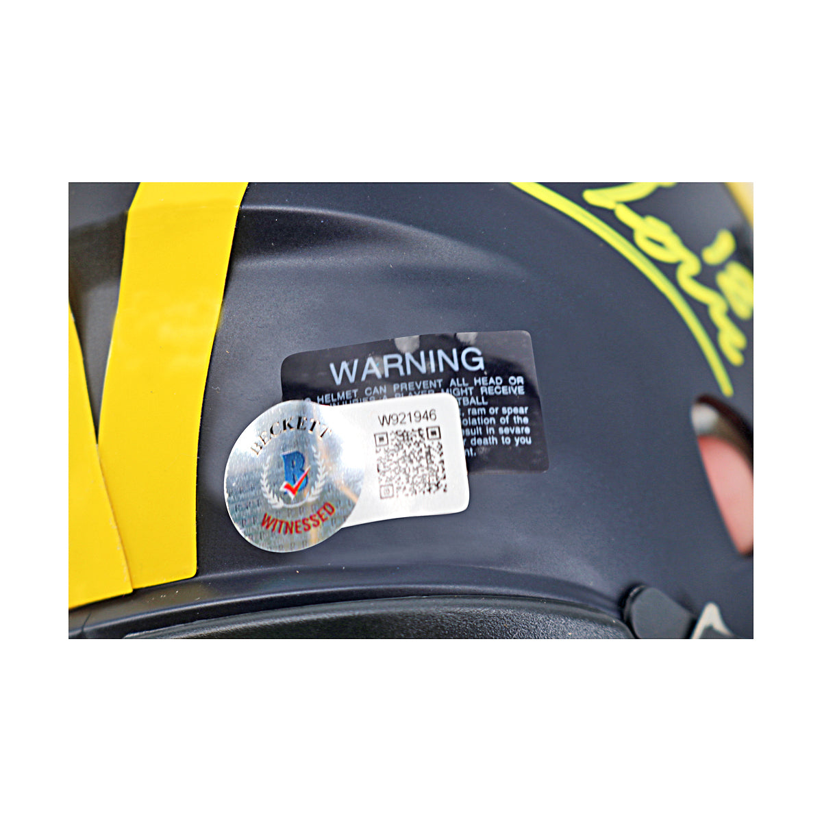 Colston Loveland Autographed Signed Michigan Wolverines Speed Mini Helmet (Beckett Auth) - Sticker View