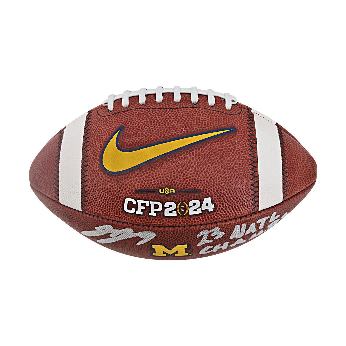 JJ McCarthy University of Michigan Autographed Signed Inscribed '23 Natl Champs' Team Issued CFP2024 Nike Michigan Football (CX Auth) - Front View
