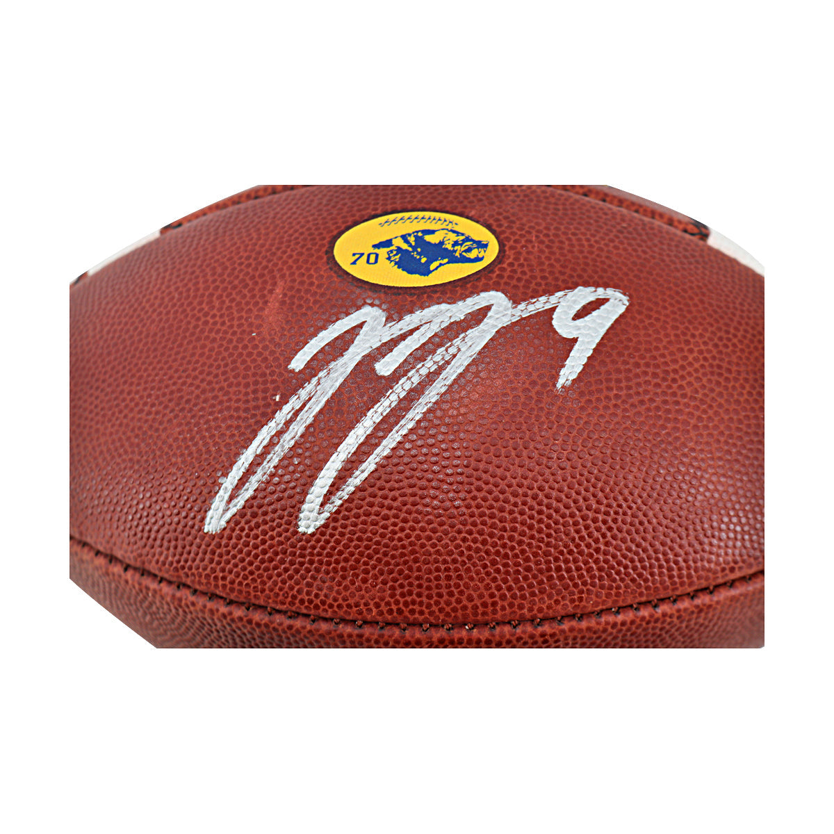 JJ McCarthy University of Michigan Autographed Team Issued Nike Vapor Elite Ball #70 Football (CX Auth) - Signature View 2