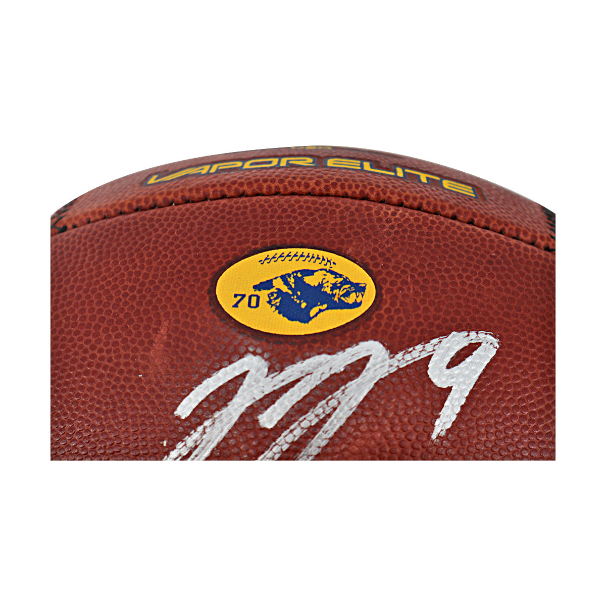 JJ McCarthy University of Michigan Autographed Team Issued Nike Vapor Elite Ball #70 Football (CX Auth) - Patch View