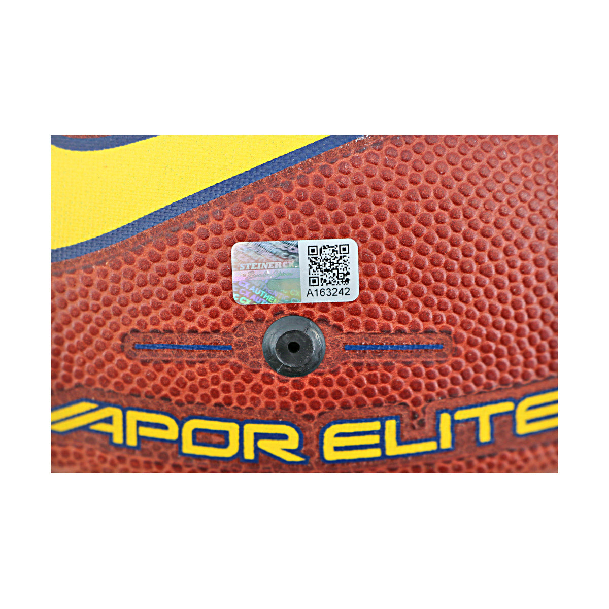 JJ McCarthy University of Michigan Autographed Team Issued Nike Vapor Elite Ball #70 Football (CX Auth) - Sticker View
