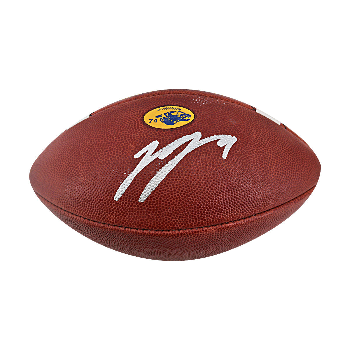JJ McCarthy University of Michigan Autographed Team Issued Nike Vapor Elite Ball #74 Football (CX Auth) - Signature View