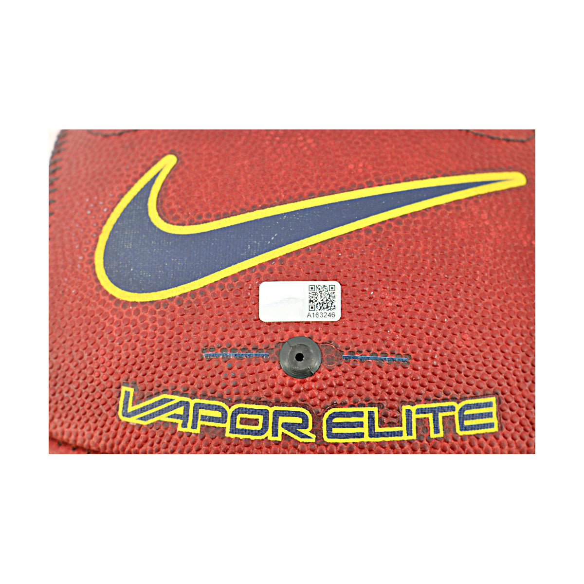 JJ McCarthy University of Michigan Autographed Team Issued Nike Vapor Elite Ball #173 Football (CX Auth) - Sticker View