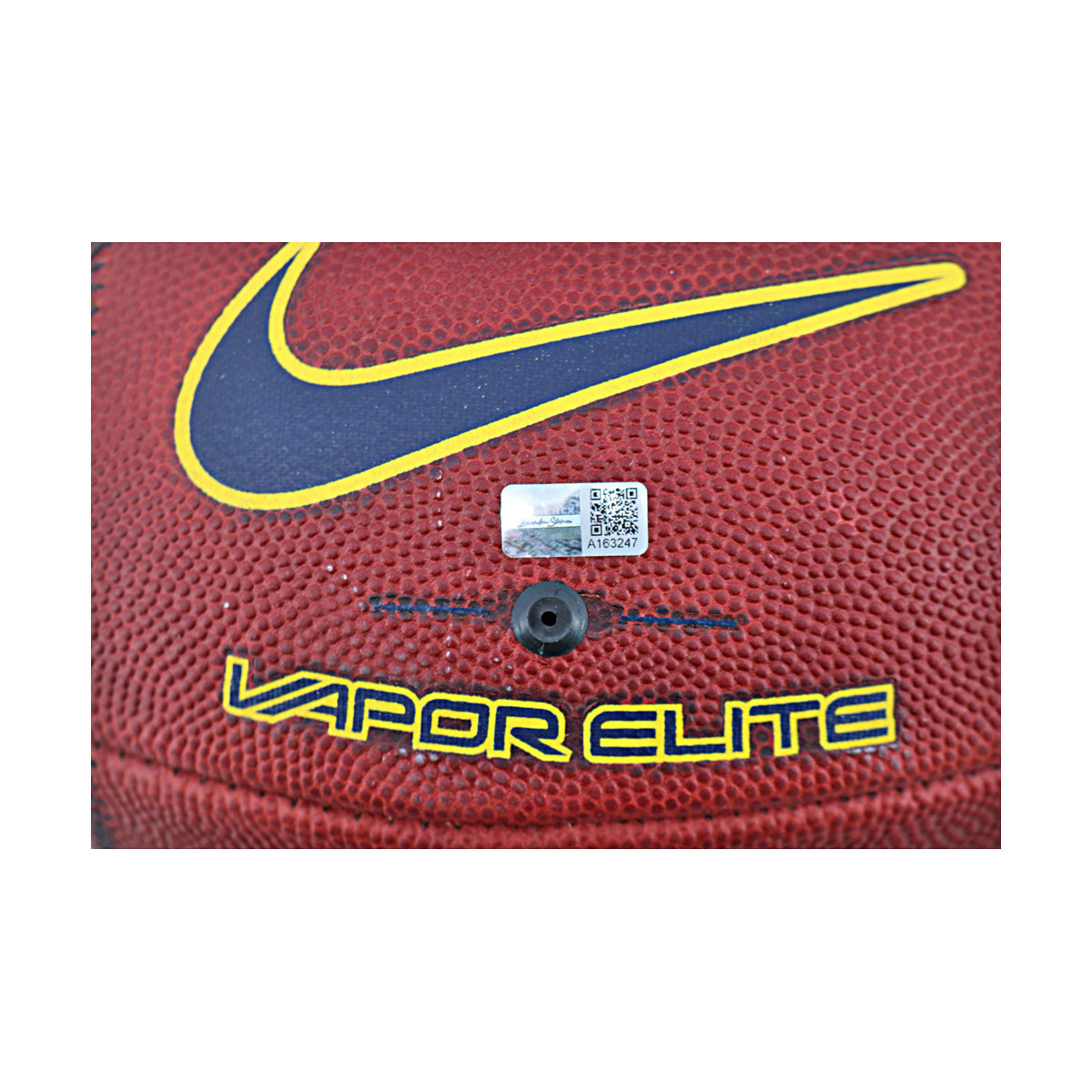 JJ McCarthy University of Michigan Autographed Team Issued Nike Vapor Elite Ball #174 Football (CX Auth) - Sticker View