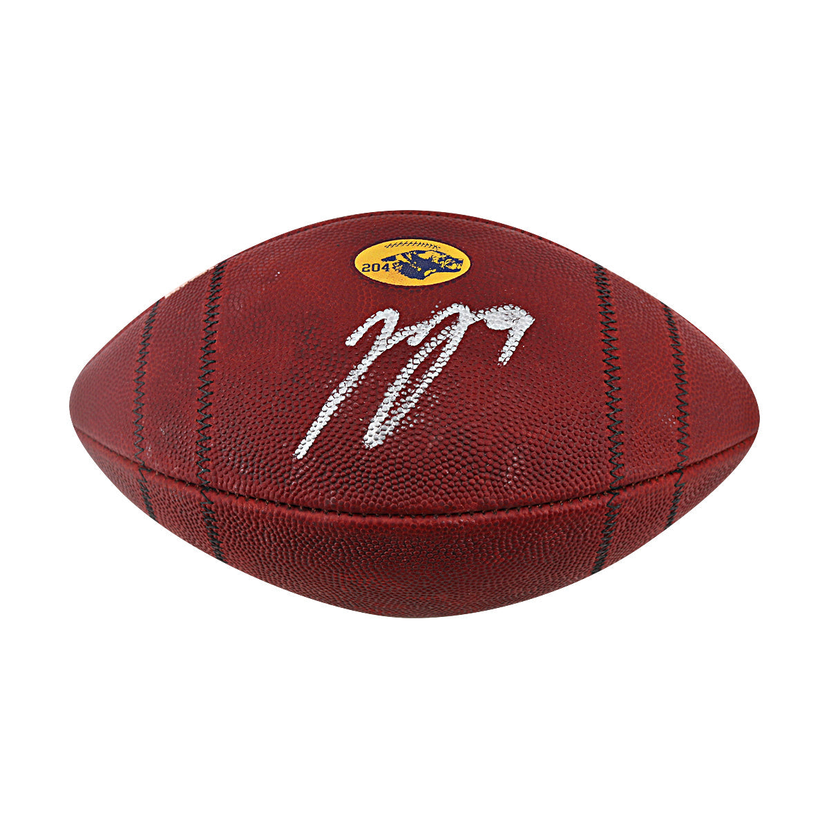 JJ McCarthy University of Michigan Autographed Team Issued Nike Vapor Elite Ball #204 Football (CX Auth) - Back View