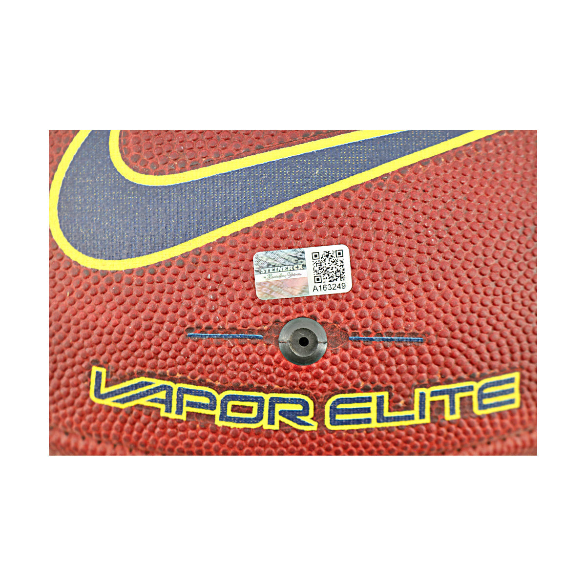 JJ McCarthy University of Michigan Autographed Team Issued Nike Vapor Elite Ball #223 Football (CX Auth) - Sticker View
