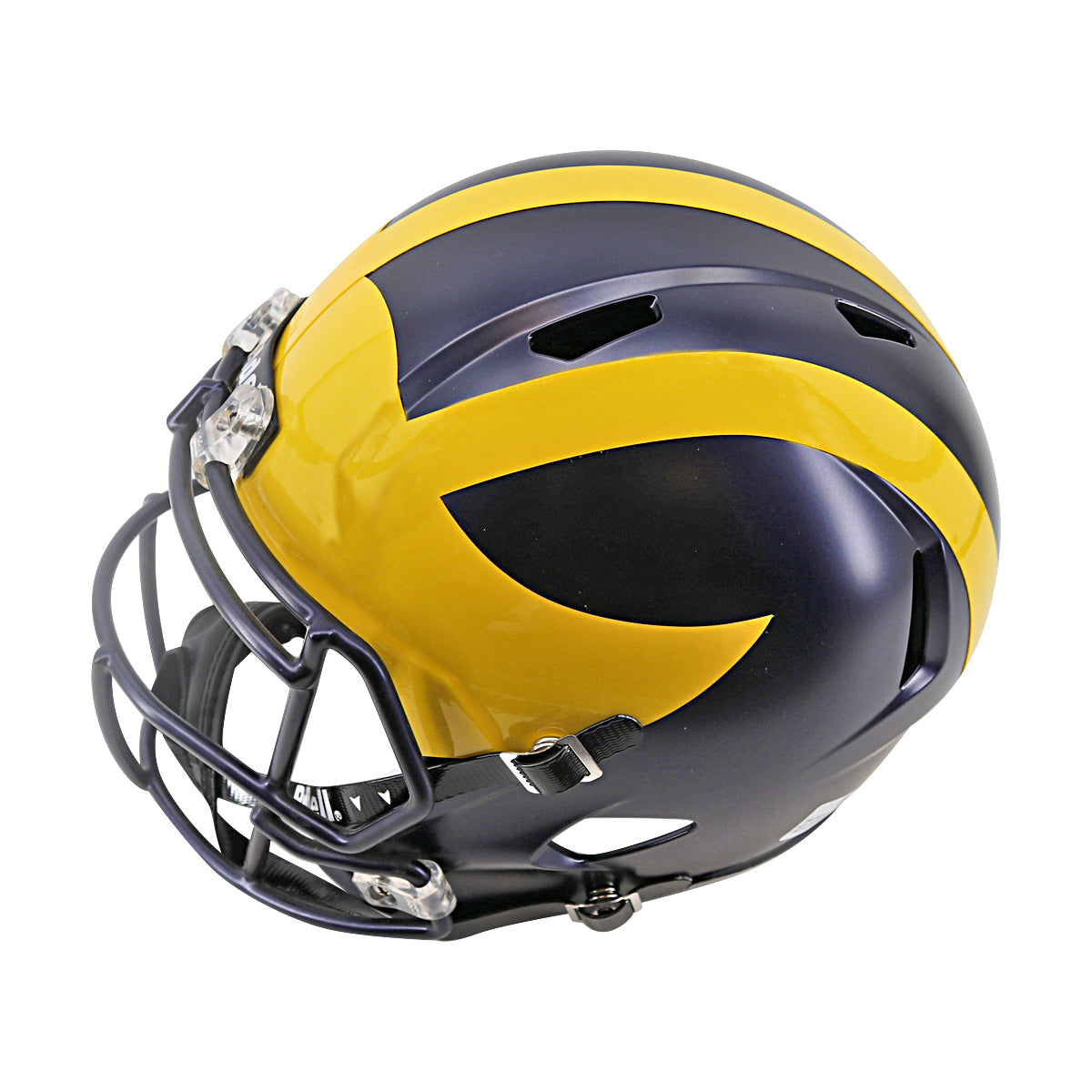 JJ McCarthy University of Michigan Autographed Riddell Full Size Replica Speed Helmet (Beckett Auth) - Left Side View