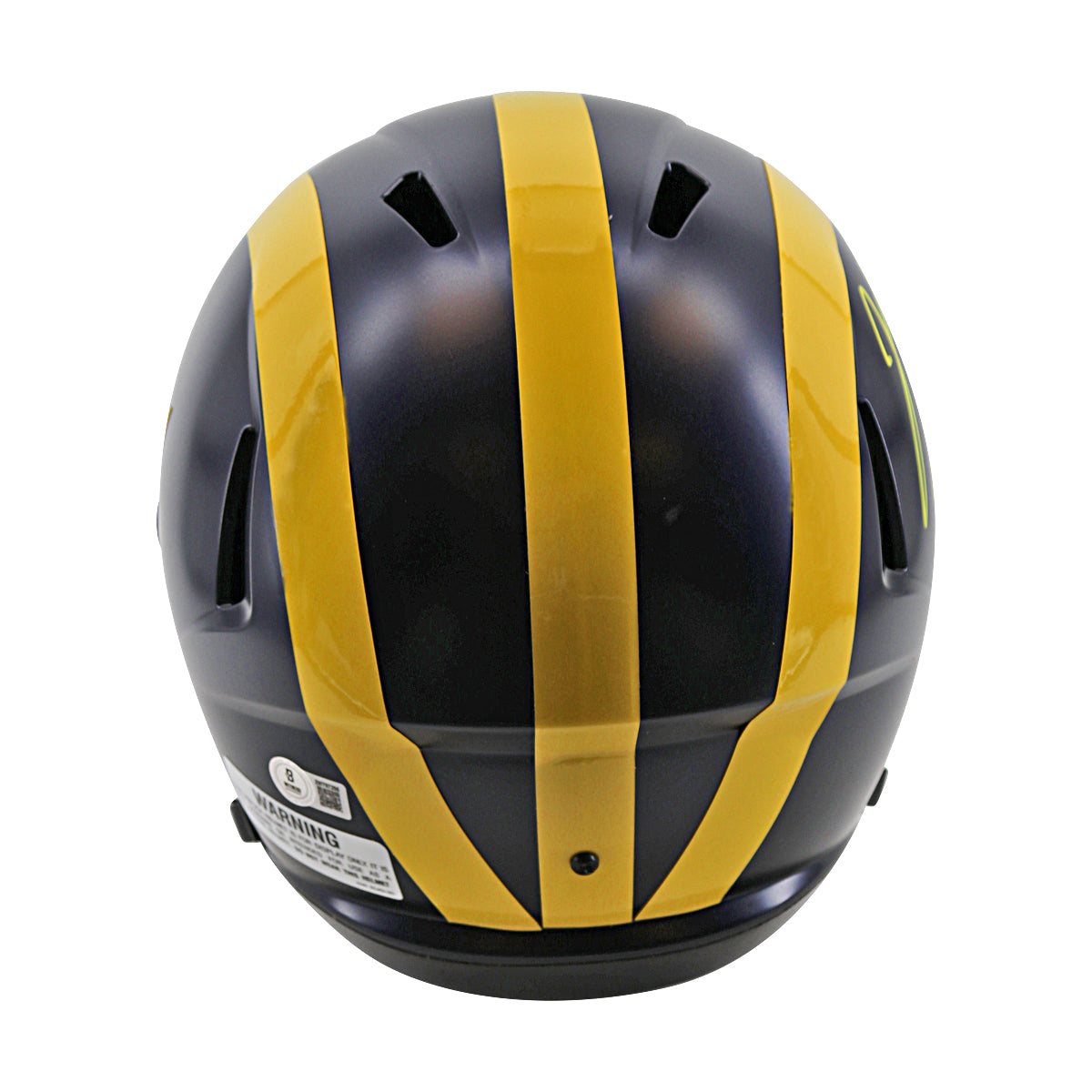 JJ McCarthy University of Michigan Autographed Riddell Full Size Replica Speed Helmet (Beckett Auth) - Back View 2