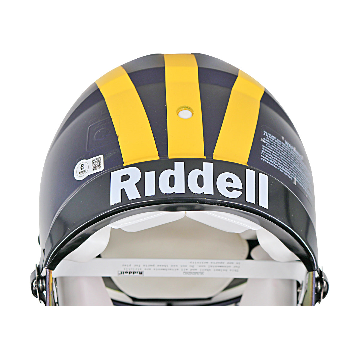 JJ McCarthy University of Michigan Autographed Riddell Full Size Authentic Speed Helmet (Beckett Auth) - Back View 2