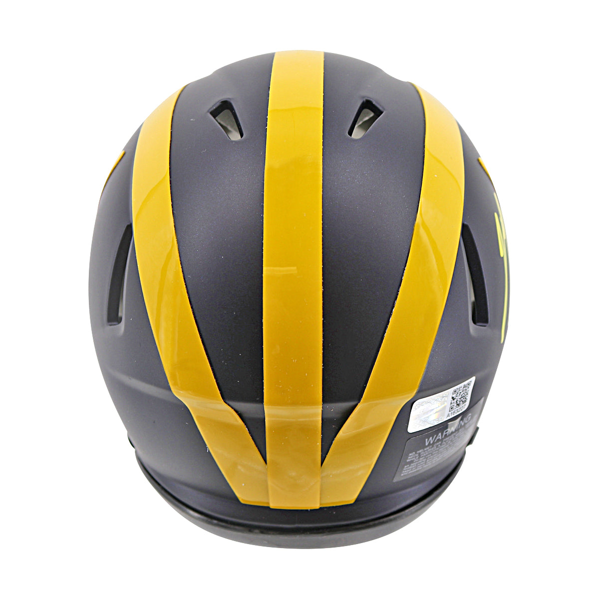 JJ McCarthy University of Michigan Autographed Riddell Mini Helmet (CX Auth) - Back View
