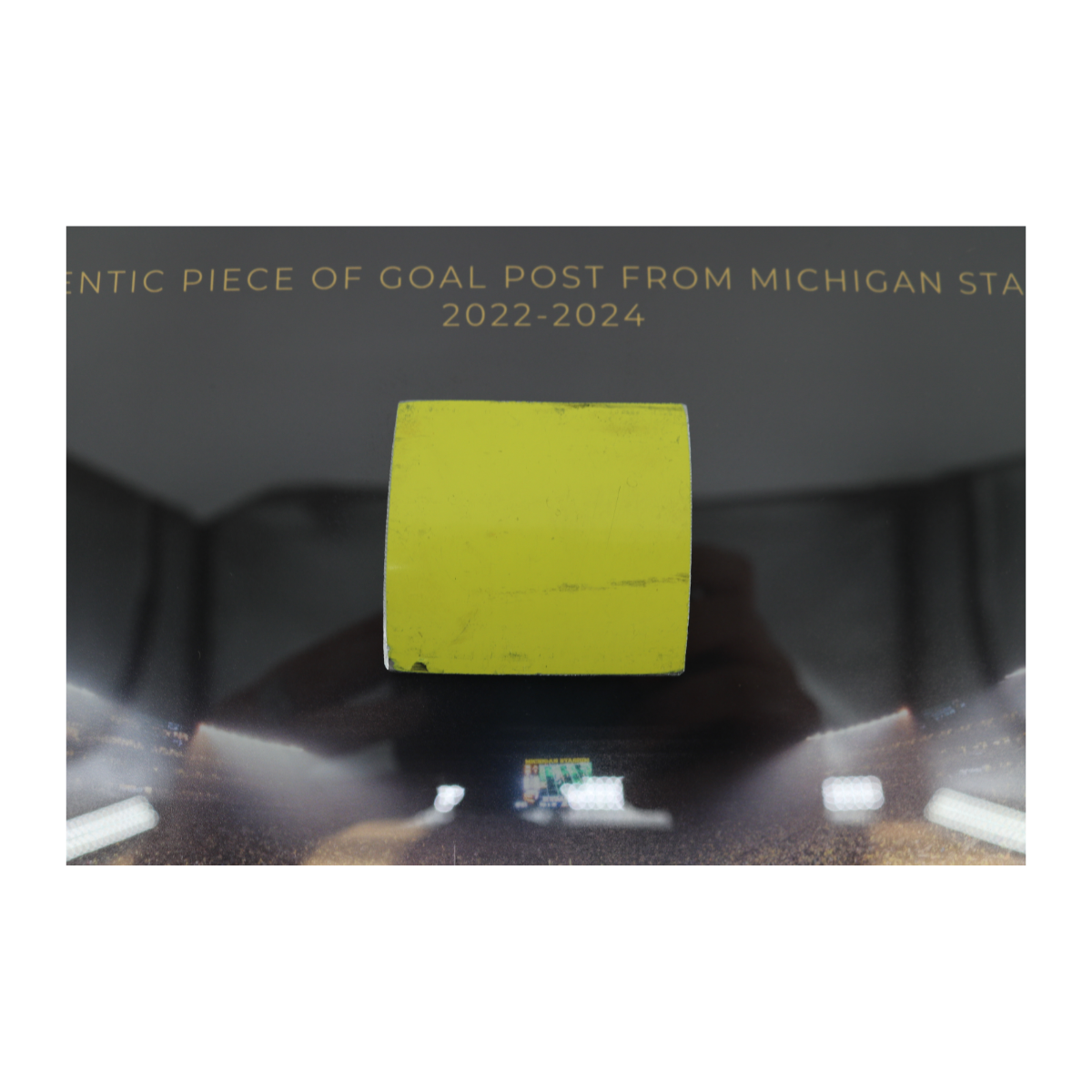 Michigan Wolverines Authentic 2 inch Big House Goalpost Plaque - Back View