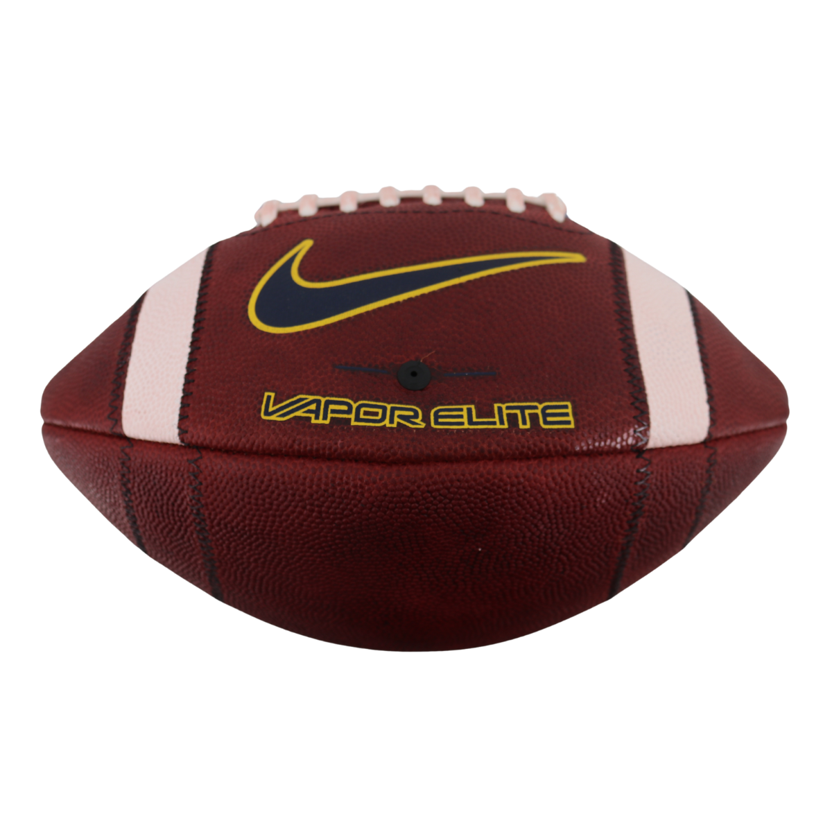 Michigan Wolverines Team Issued Nike Vapor Elite #185 Football In Brown - Back View