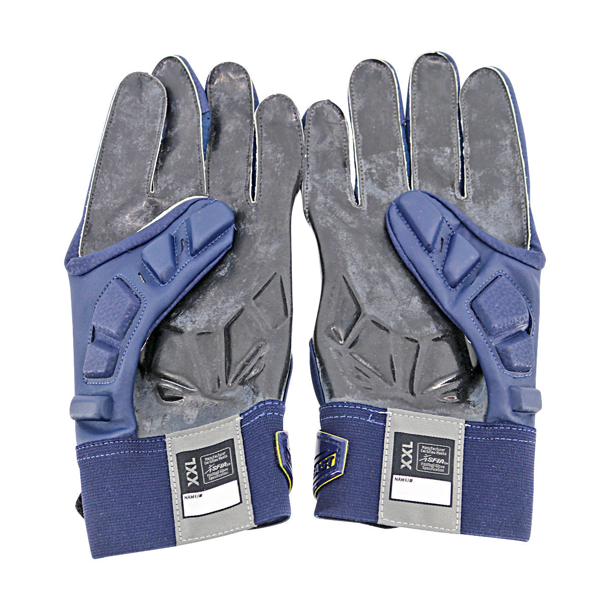 Jordan Brand Hyberbeast Leather Michigan Wolverines Blue Gloves Size: XXL - inside View