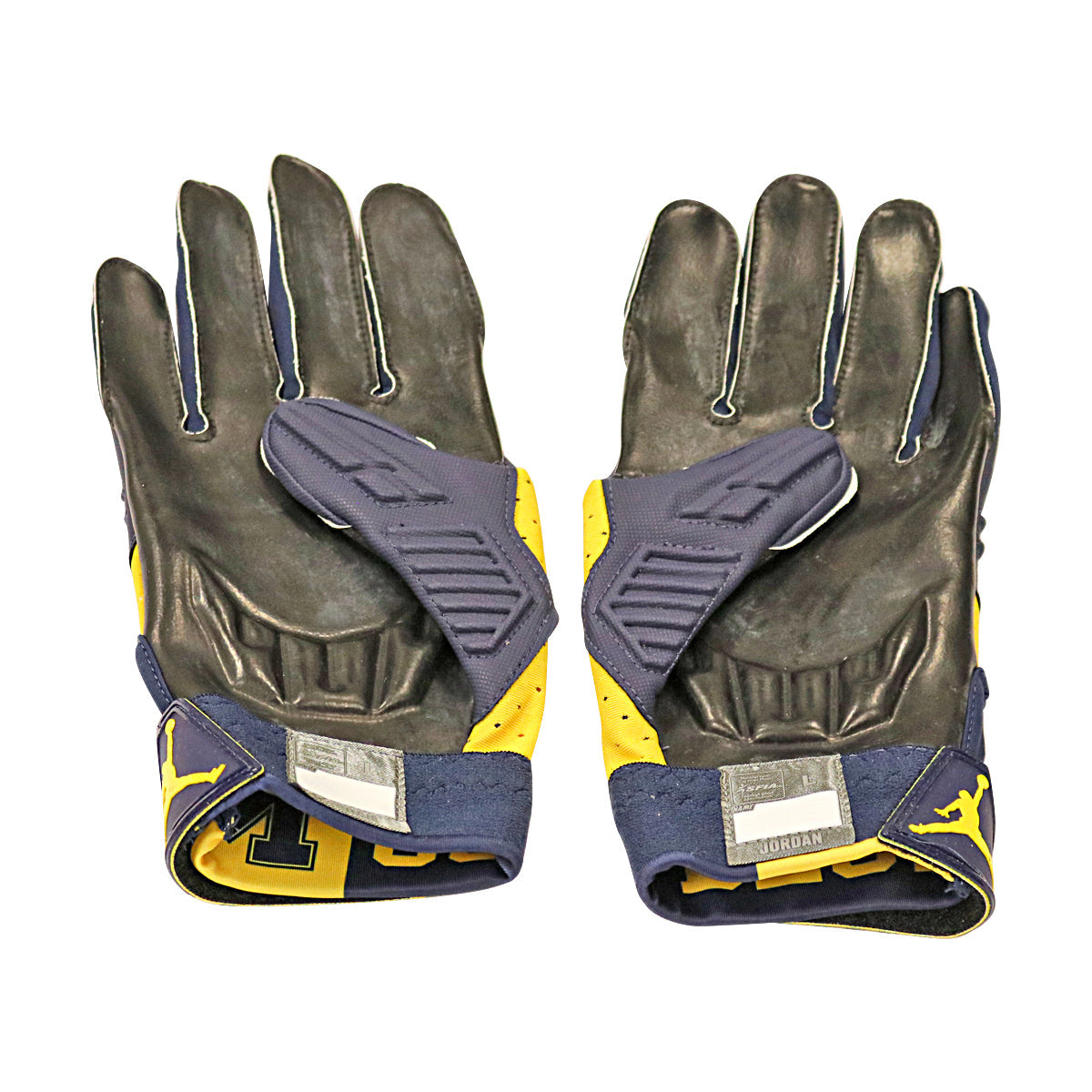 Jordan Brand D-Tack 5.0 Michigan Wolverines Blue Gloves Size: L Style 459 - inside View