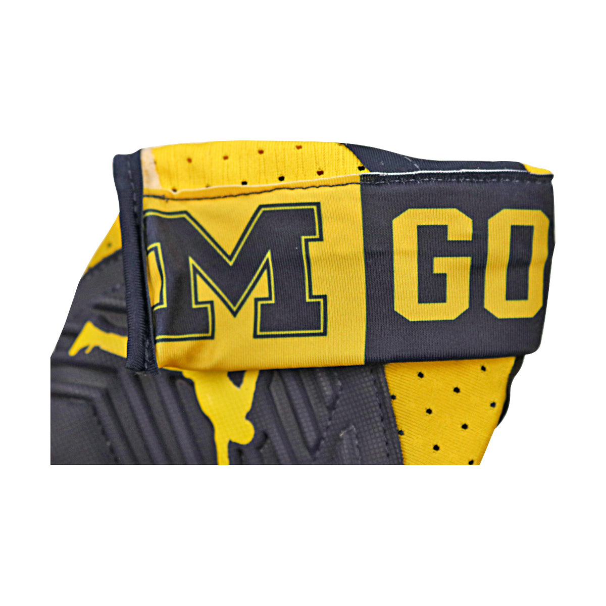 Jordan Brand D-Tack 5.0 Michigan Wolverines Blue Gloves Size: L Style 459 - Wrap View