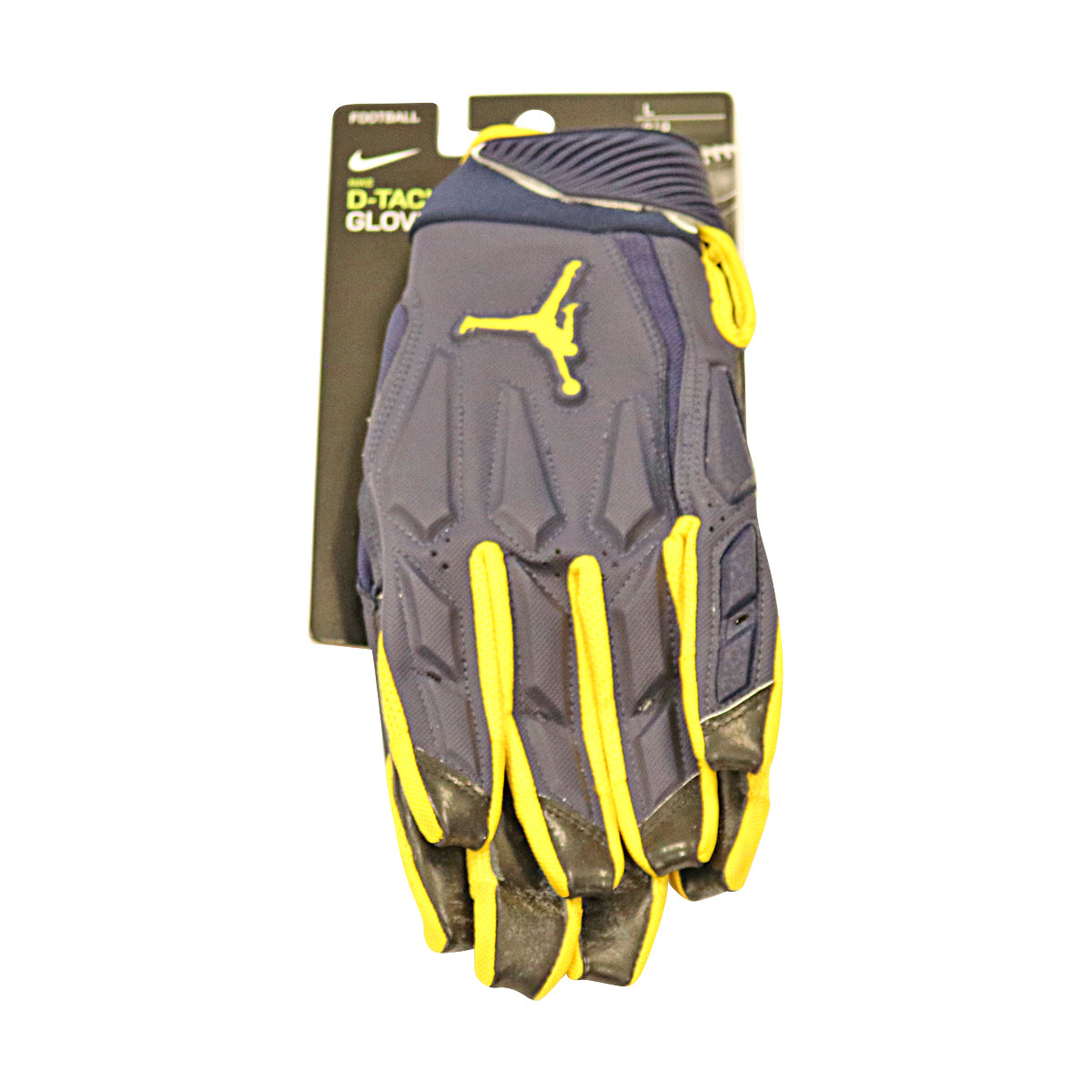 Jordan Brand SM D-Tack 6.0 FG CLG Michigan Wolverines Blue Gloves Size: L PGF975 - Back View