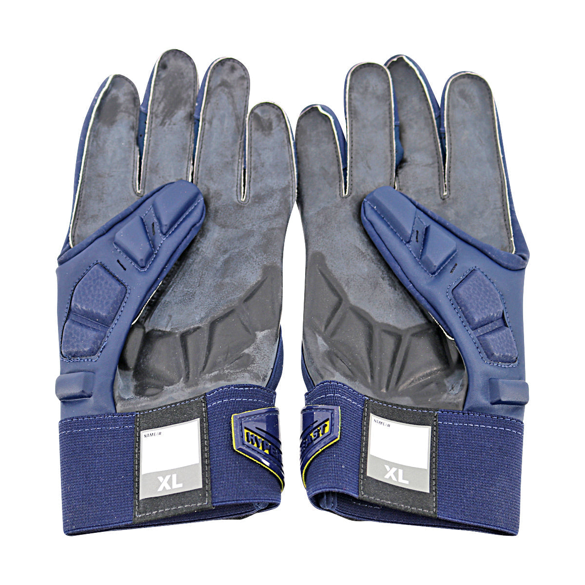 Jordan Brand Hyperbeast Leather Michigan Wolverines Blue Gloves Size: XL Style 979 In Blue - Inside View