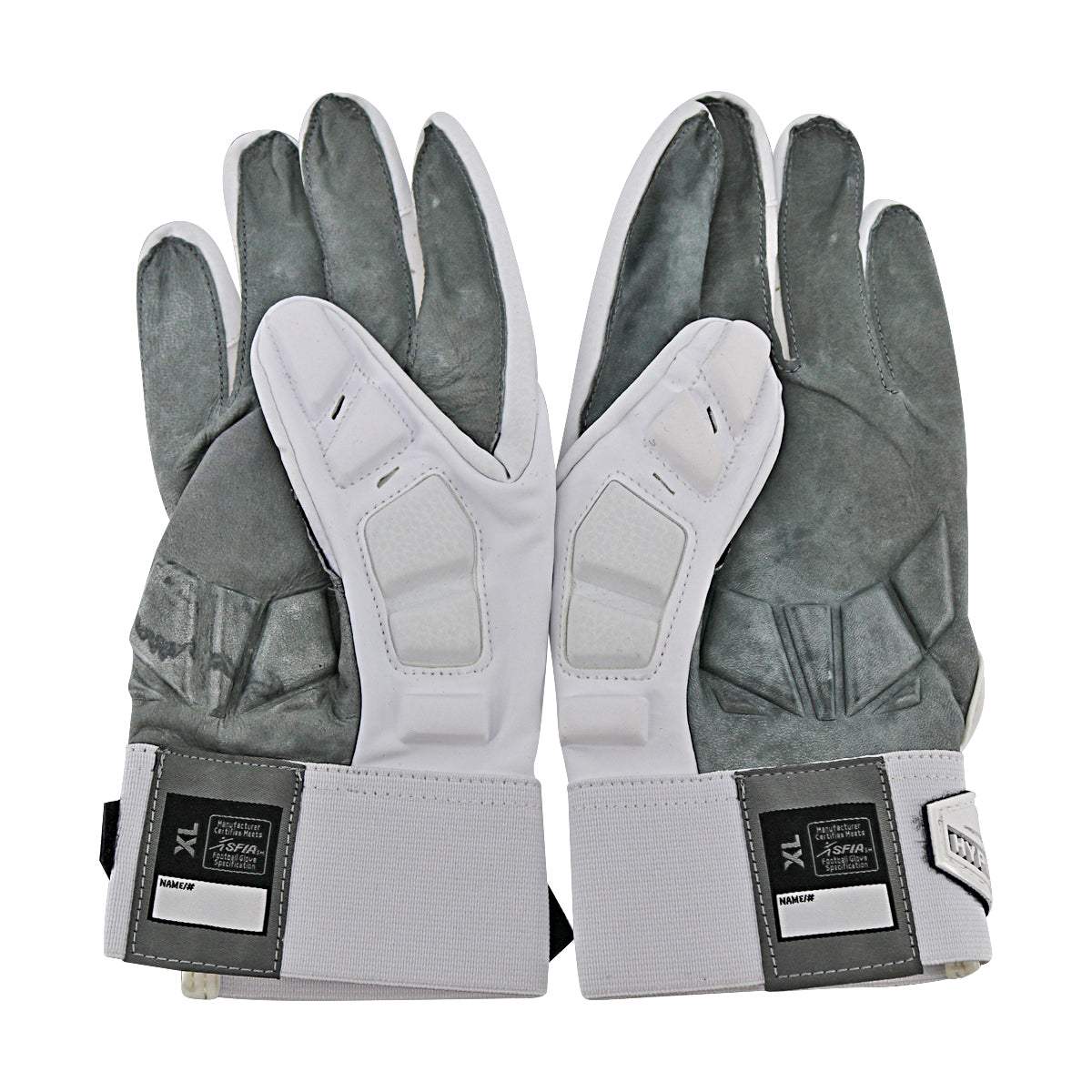 Jordan Brand Hyperbeast Leather Michigan Wolverines White Gloves Size: XL Style 469 In White - inside View