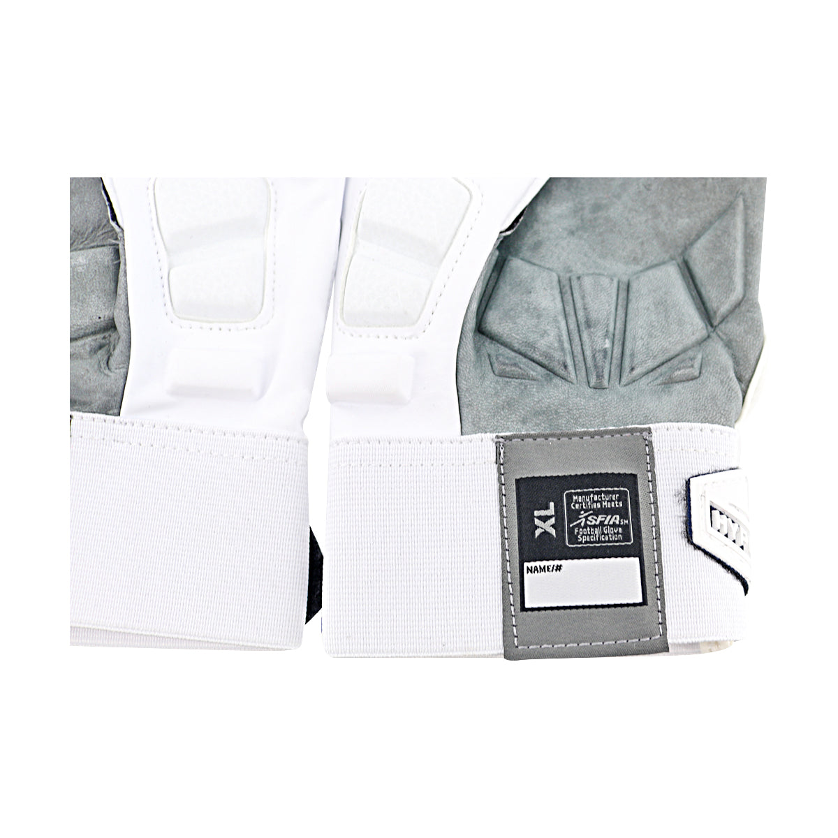 Jordan Brand Hyperbeast Leather Michigan Wolverines White Gloves Size: XL Style 469 In White - Wrap View