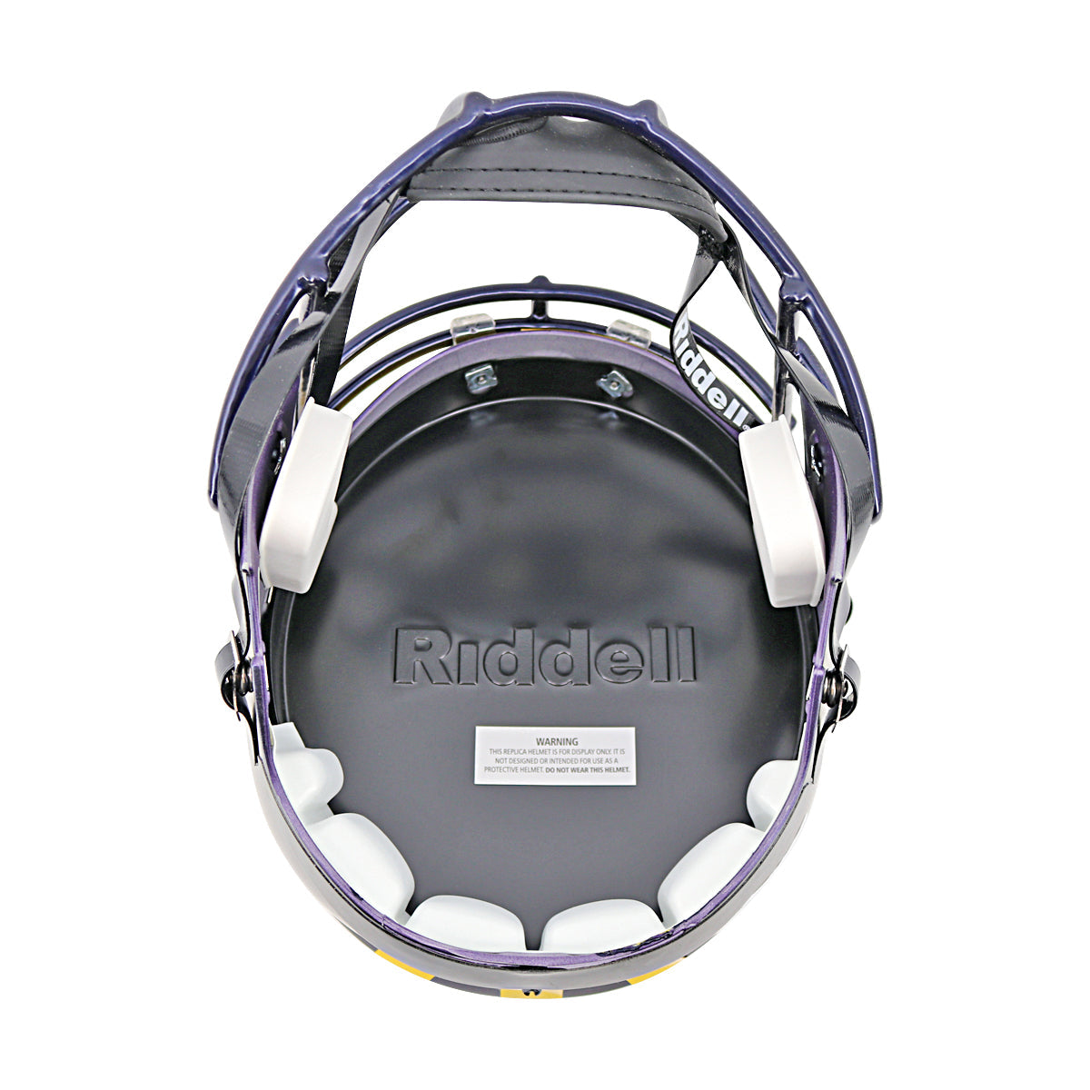 Colston Loveland Michigan Wolverines Autographed Signed 2023 National Champions Replica Full Size Riddell Speed Helmet In Navy - Inside View
