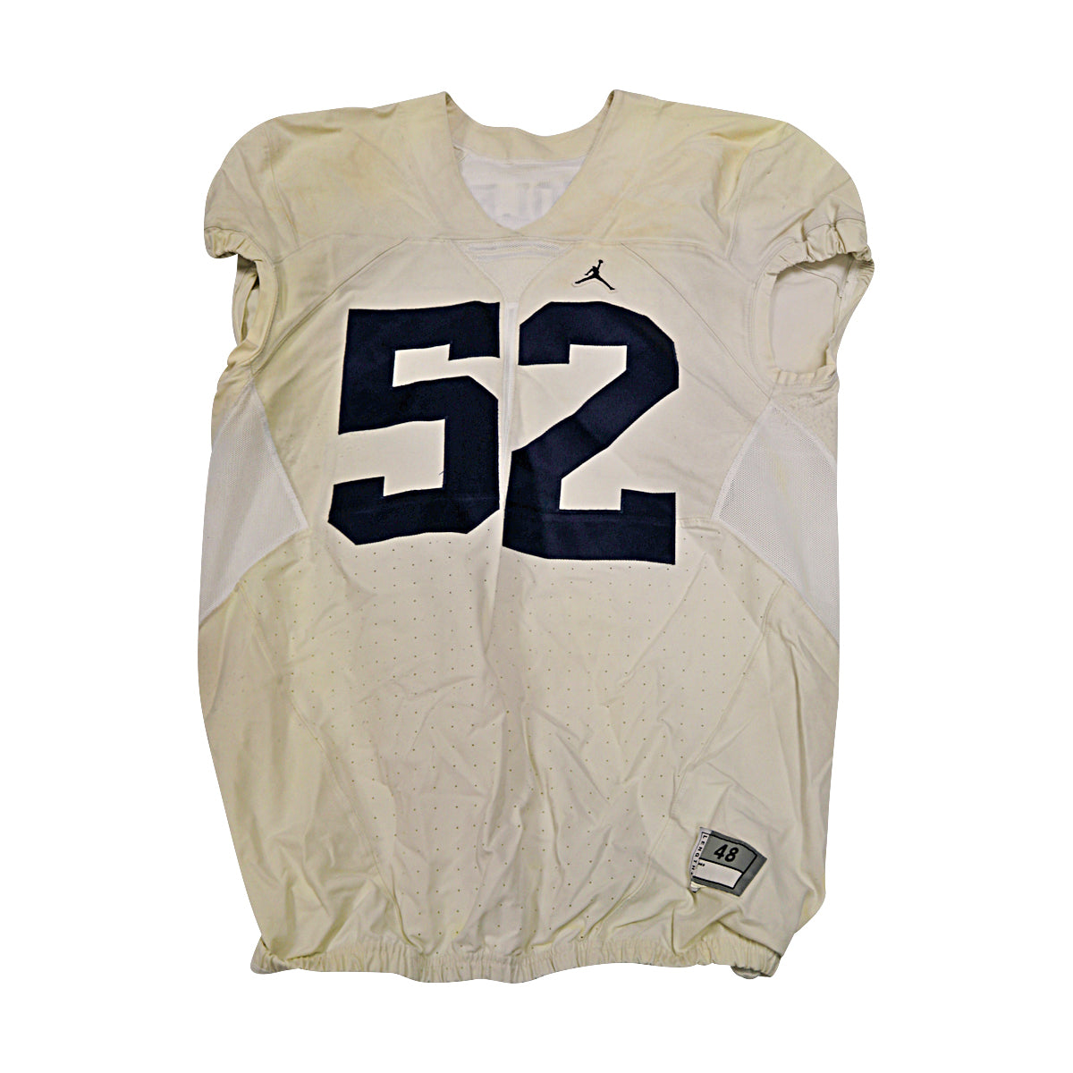 Mason Cole Michigan Wolverines #52 2016 Practice Used White Jordan Brand Jersey - Front View