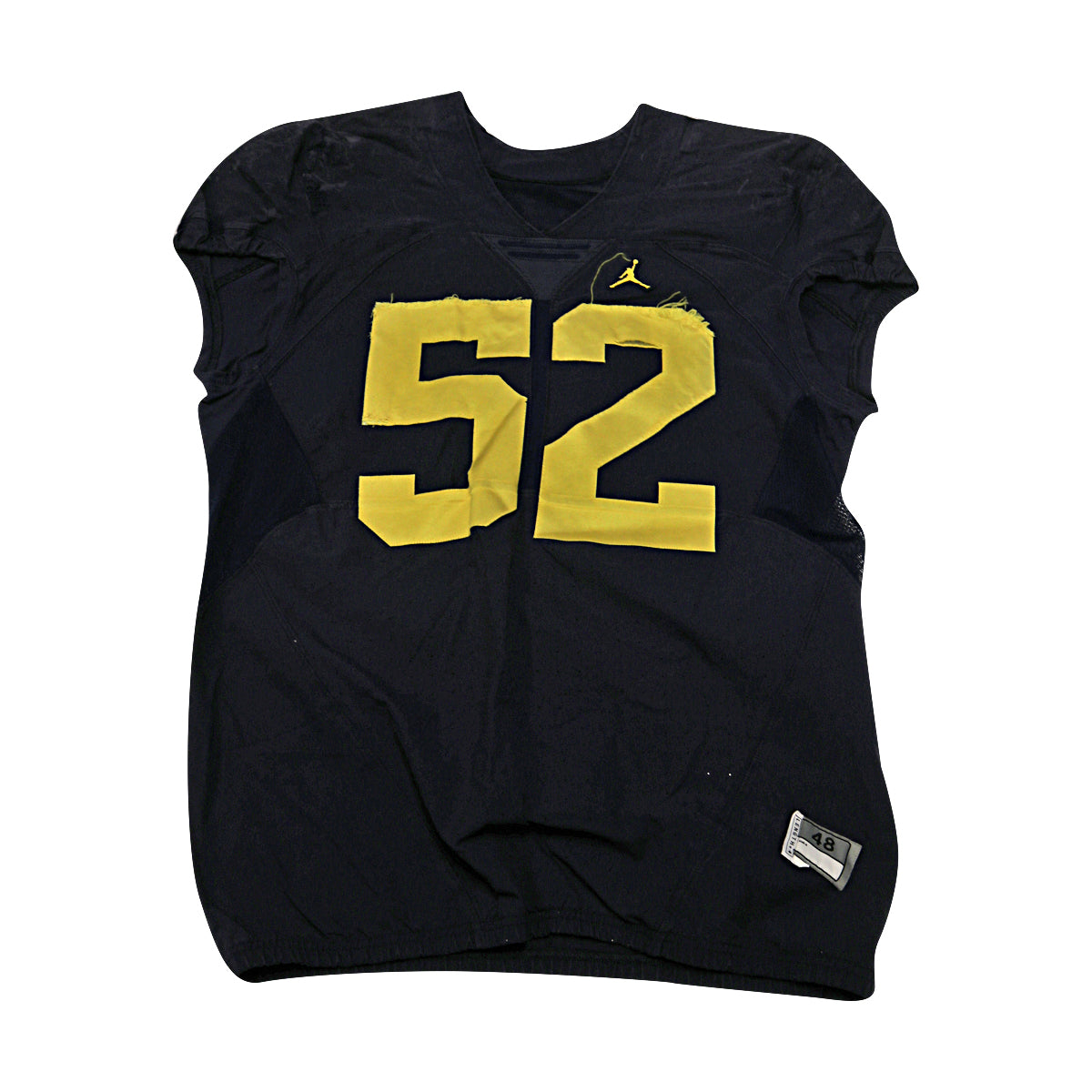 Mason Cole Michigan Wolverines #52 Practice Used Navy Jordan Brand Jersey - Front View